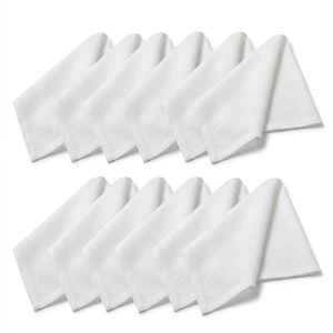 Soho Set of 12 White Fabric Napkins