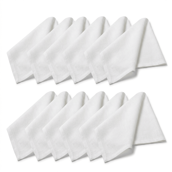 Soho Set of 12 White Fabric Napkins
