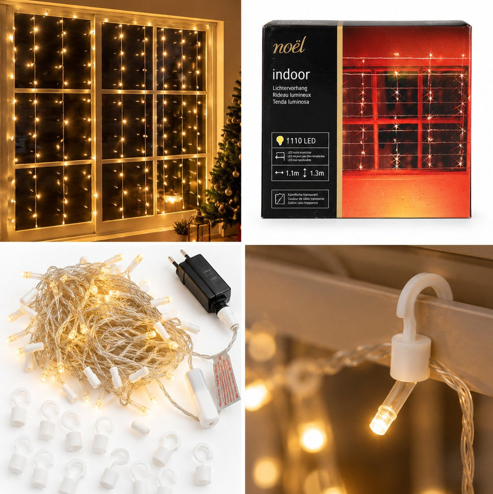 Migros Noël indoor curtain lights with 110 warm white LEDs