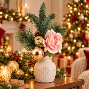 Migros PURE 39 cm pink and gold Christmas floral pick