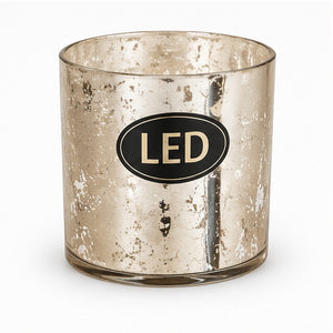  Traditional silver LED glass lantern on white background