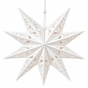 Noël Alpine Lodge White 3D Paper Christmas Star – 60 cm