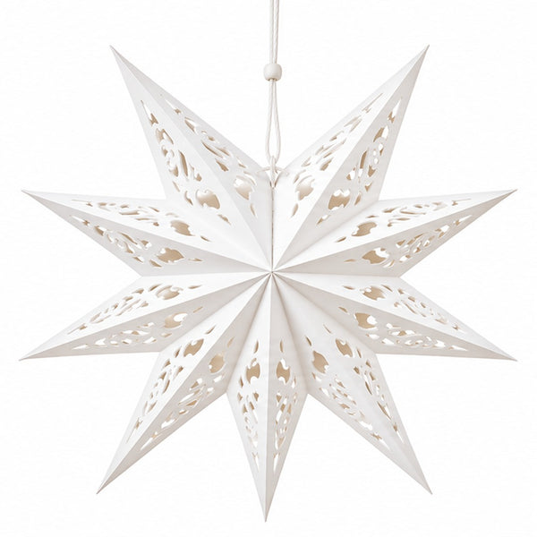 Noël Alpine Lodge White 3D Paper Christmas Star – 60 cm
