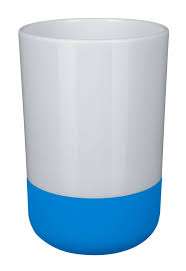 Spirella MOJI Bathroom Tumbler – Blue Plastic & Silicone Cup