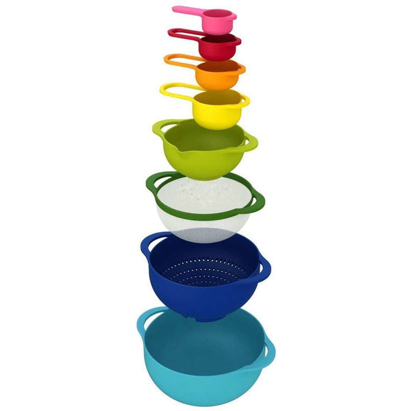 Joseph Joseph Duo 8-Piece Nesting Food Prep & Measuring Set – Space-Saving Multi-Color Kitchen Essential