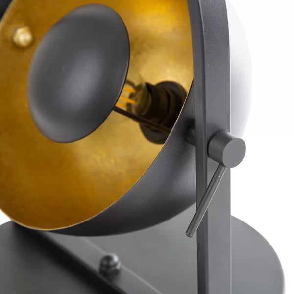 Nino Germany OLE Table Lamp – Rotatable Matte Black & Gold Designer Accent Light