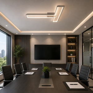 Nino LIMEA modern LED ceiling light installed above a conference table.