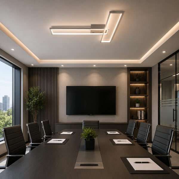 Nino LIMEA modern LED ceiling light installed above a conference table.