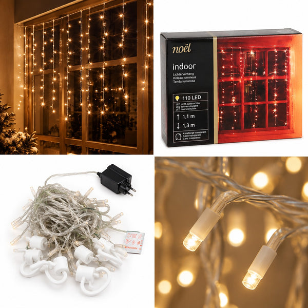 Migros Noël indoor curtain lights with 110 warm white LED