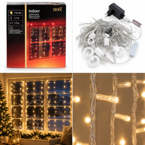 Migros Noël indoor curtain lights with 110 warm white LEDs