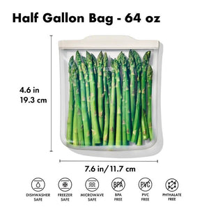 Silicone Reusable Bag - Stand-Up Half Gallon (64 oz) - Oat by OXO