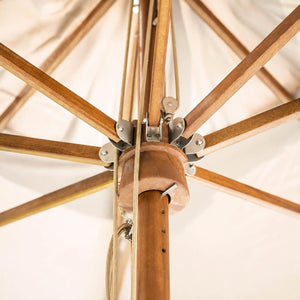 Bergamo Eucalyptus Wood Garden Parasol – Taupe, 3x3m or 3x4m