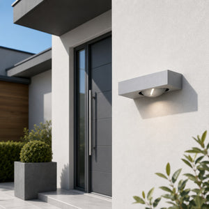 Philips Ledino Outdoor LED Wall Light – Light Grey | 7.5W Integrated LED | 350 lm | IP44 | Dimmable