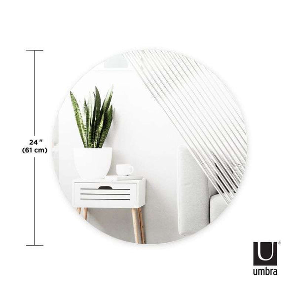 Umbra Ridge Wall Mirror 24" Clear – Round Decorative Mirror