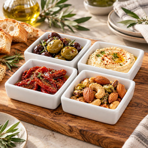 PULSIVA Square Serving Dishes – Set of 4 – White