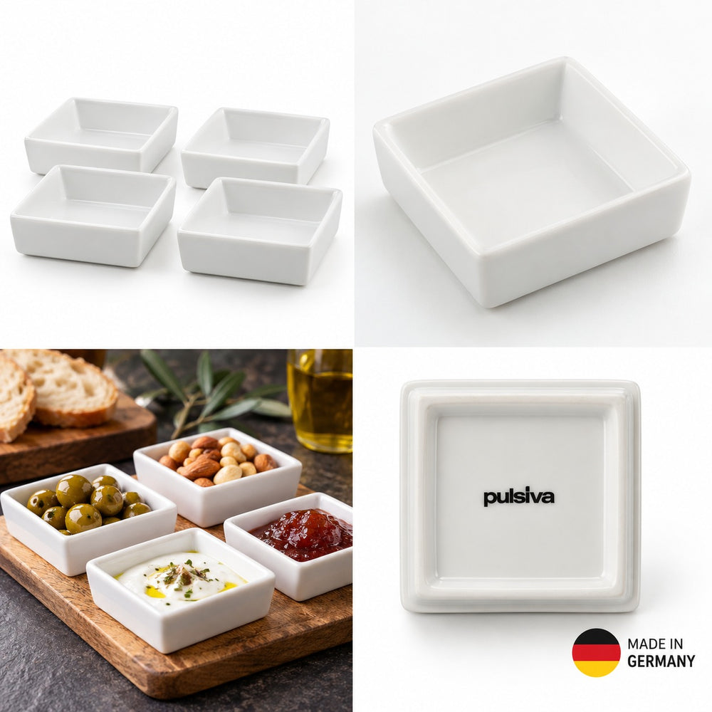 PULSIVA Square Serving Dishes – Set of 4 – White