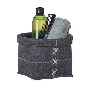 Wenko Felt bath basket Mara M, anthracite