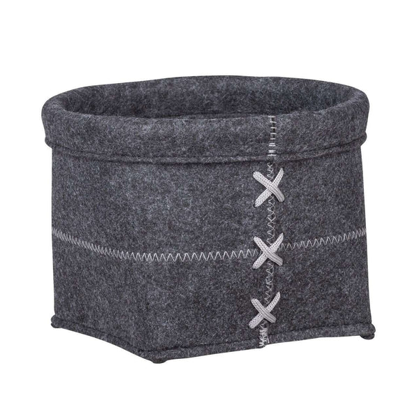 Wenko Felt bath basket Mara M, anthracite