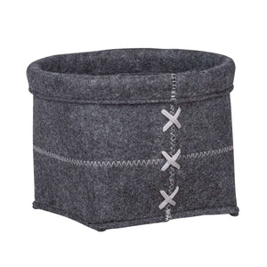 Wenko Felt bath basket Mara M, anthracite