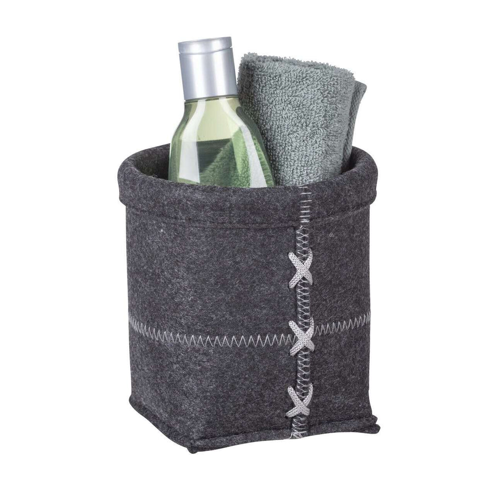 Wenko Felt bath basket Mara S, anthracite