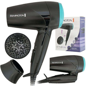 Remington On The Go Compact Hair Dryer 2000W – Foldable Travel Dryer with Diffuser