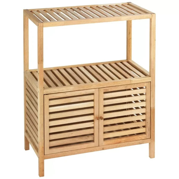 Wenko Norway Walnut Wood Bathroom Shelf & Cabinet – Versatile Storage Unit