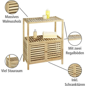 Wenko Norway Walnut Wood Bathroom Shelf & Cabinet – Versatile Storage Unit