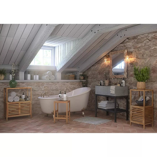 Wenko Norway Walnut Wood Bathroom Shelf & Cabinet – Versatile Storage Unit