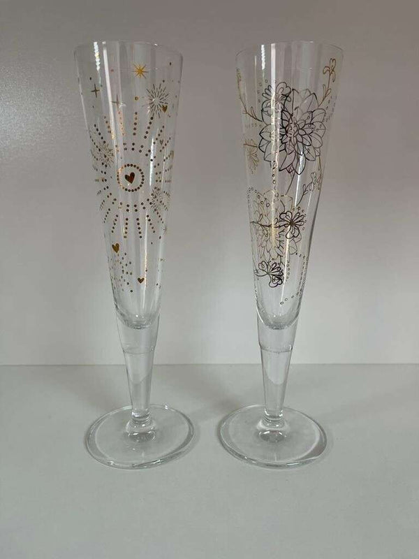 Ritzenhoff Champus Champagne Glass Set NIGHT SPARKLE and DAY SPARKLE by Kömer & Kupitz