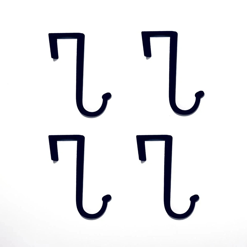 Over-the-Door Clothes Hanger Hooks – Set of 2 in Black or Grey