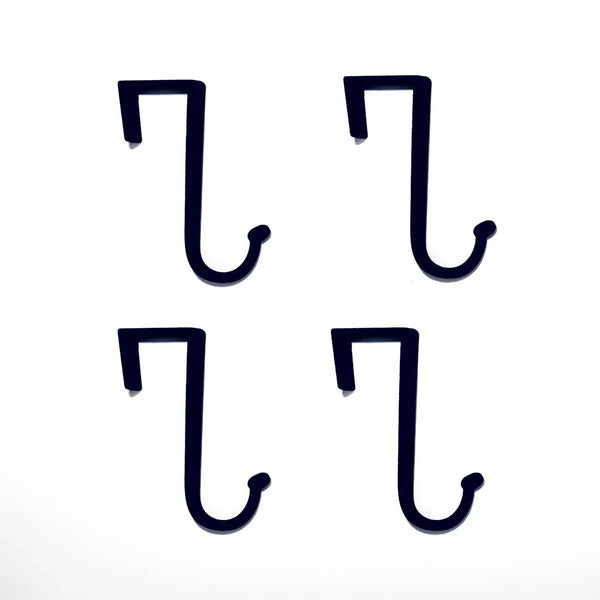 Over-the-Door Clothes Hanger Hooks – Set of 2 in Black or Grey