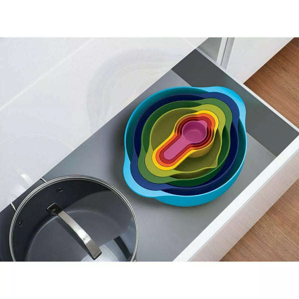 Joseph Joseph Duo 8-Piece Nesting Food Prep & Measuring Set – Space-Saving Multi-Color Kitchen Essential