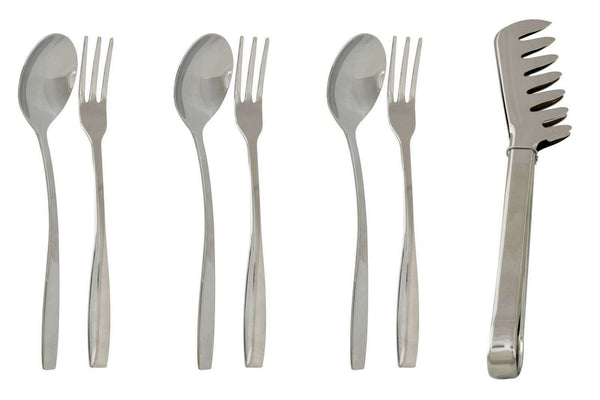 Fontignac 7-Piece Stainless Steel Spaghetti Set – Professional Pasta Serving Cutlery & Tongs