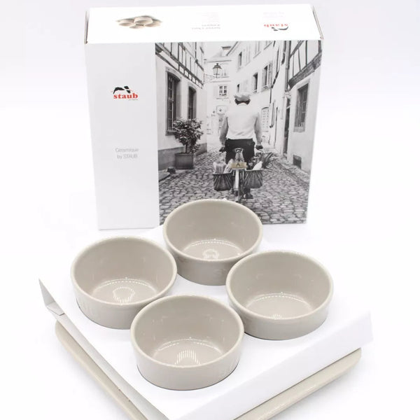 Staub Tapas Ceramic Dip Bowls With Tray Set