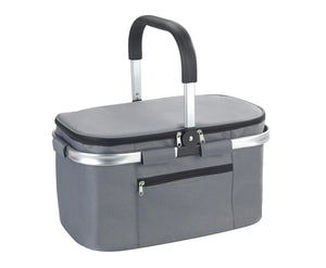 3-in-1 Foldable Insulated Cooler Basket – 28L Portable Shopping & Picnic Baske