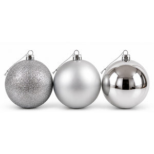 Noël Silver Oversized Christmas Baubles – Set of 3