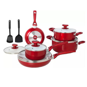 Betty Crocker 12-Piece Ceramic Cookware Set with Lids