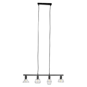 Nino Germany Industrial Pendant Light – 4-Lamp Vintage Metal Chandelier