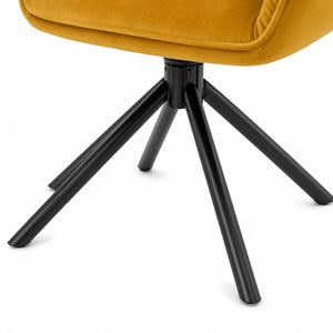 Close-up of the black metal swivel base