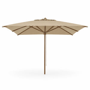Bergamo Eucalyptus Wood Garden Parasol – Taupe, 3x3m or 3x4m