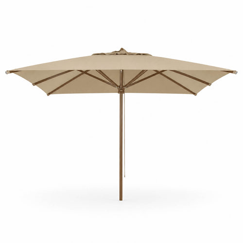 Bergamo Eucalyptus Wood Garden Parasol – Taupe, 3x3m or 3x4m