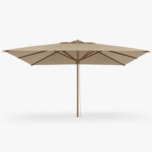 Bergamo Eucalyptus Wood Garden Parasol – Taupe, 3x3m or 3x4m
