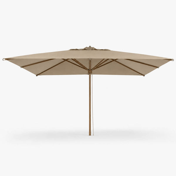 Bergamo Eucalyptus Wood Garden Parasol – Taupe, 3x3m or 3x4m