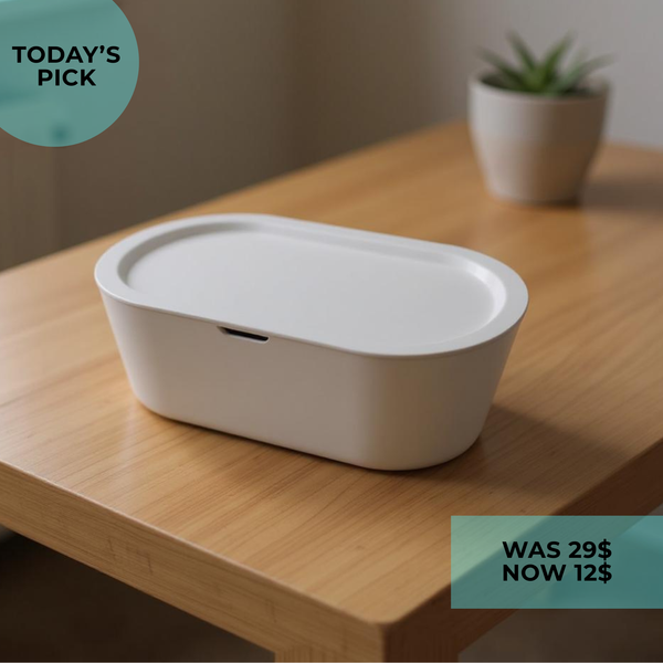 Point-Virgule bamboo fiber bread box cement grey 36x19x13cm