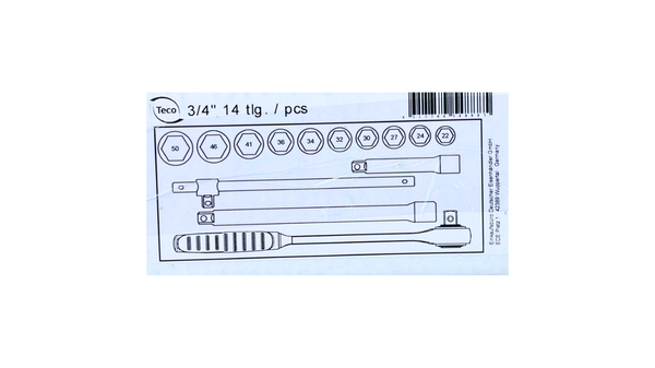 Socket Wrench Set 3/4" 14 Pieces TECO by Format Germany