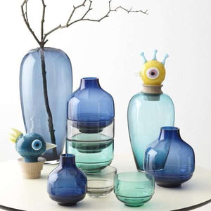 Leonardo Papageno Turquoise Glass Vase – Award-Winning Handmade Design