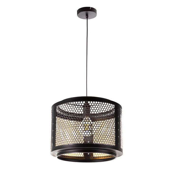 Nino Germany VITO Cage Pendant Light – Industrial Black & Gold Hexagonal Hanging Lamp