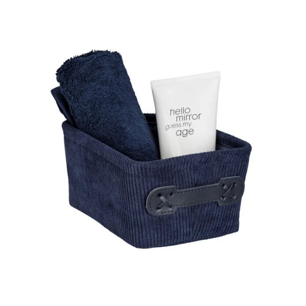 Wenko Bathroom basket Anela long, dark blue