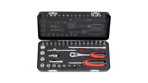 Socket set 1/4" 33 pieces for TORX by Format Germany