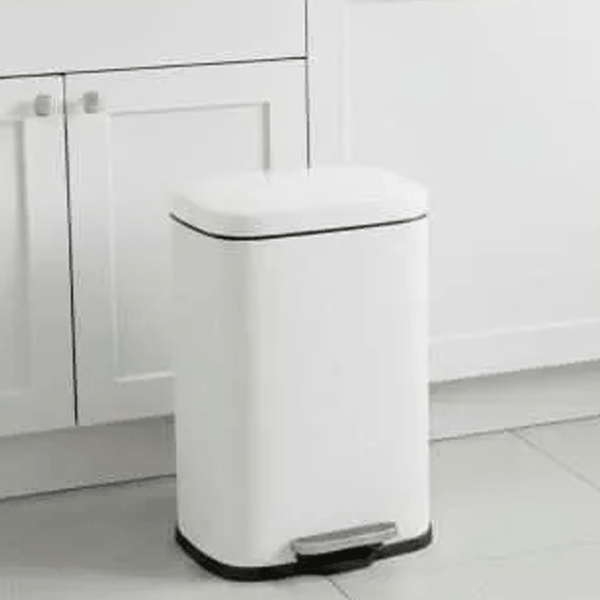 WENKO 30L Soft-Close Pedal Bin – in Silver or White